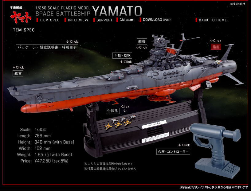 宇宙戦艦ヤマト 1/350プラモデル【専用ケース付】-