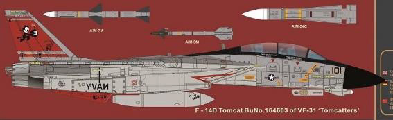 AMK AGM88009 1/48 F-14D スーパートムキャット (リニューアル版