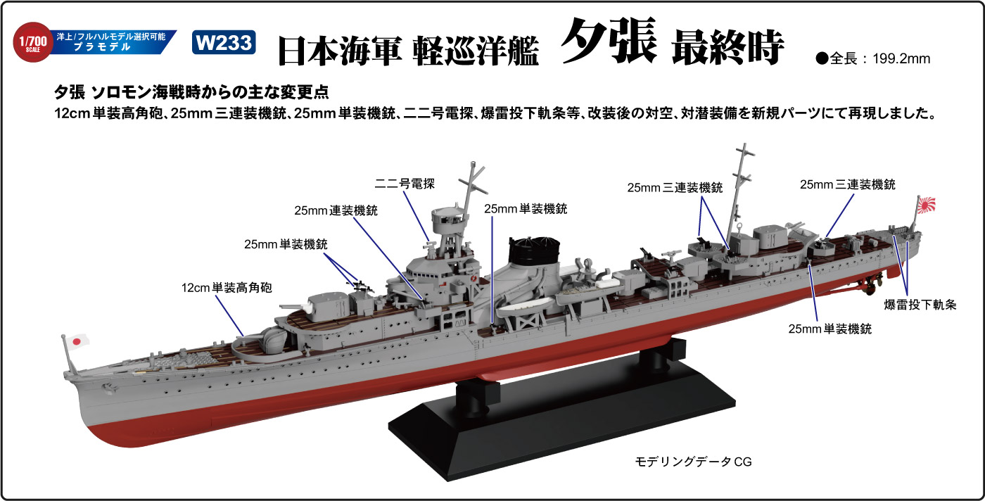 ピットロード W233 1/700 スカイウェーブシリーズ 日本海軍 軽巡洋艦