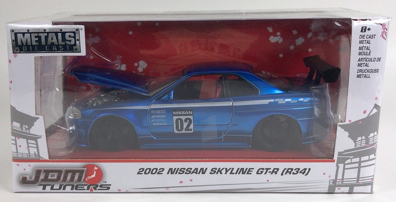 Jada Toys 1/24 JDM 2002 日産 スカイライン GT-R (R34) Blue | 鉄道