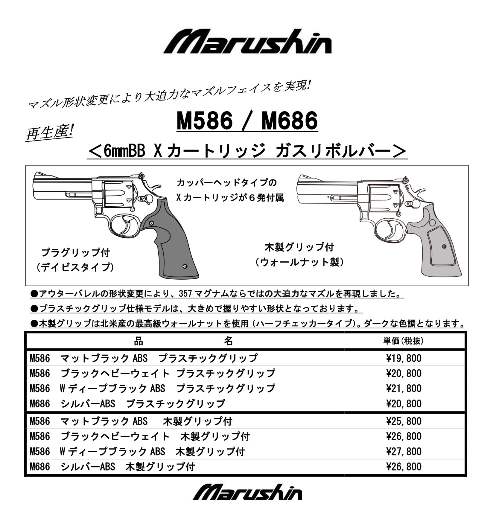 マルシン, S&W MILITARY&POLICE, ５インチ, ウッドグリップ,,ガス漏れ