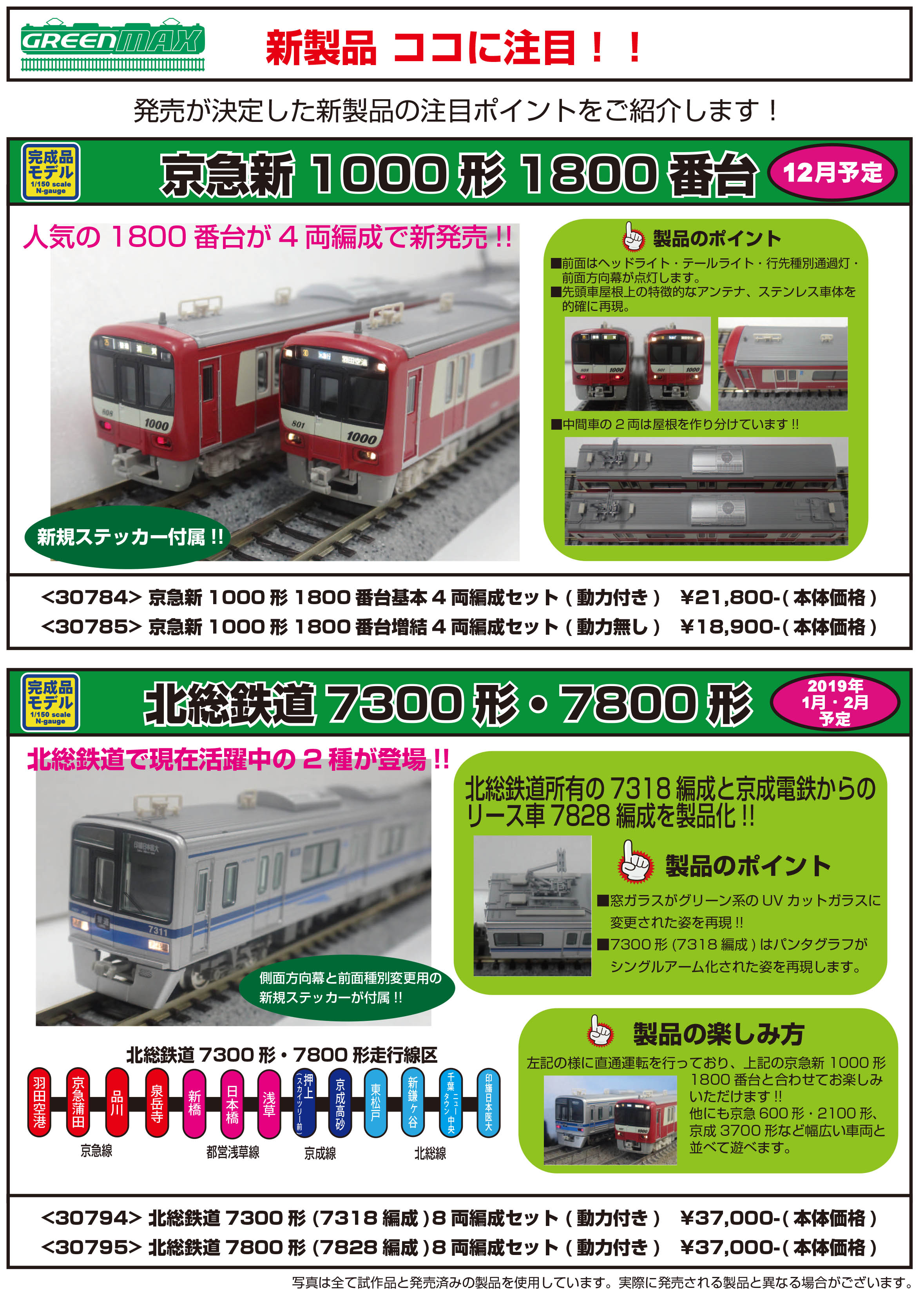 グリーンマックス 30784 京急新1000形1800番台基本4両セット 鉄道模型
