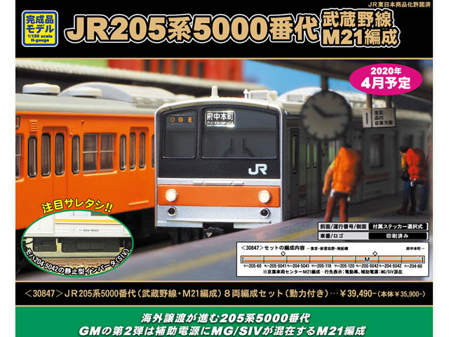 グリーンマックス 30847 JR205系5000番代（武蔵野線・M21編成）8両