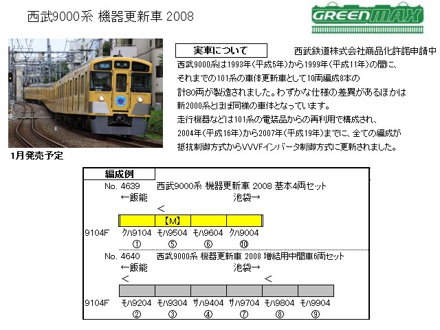 【安い通販】グリーンマックス 西武 9000系 機器更新車 私鉄車輌