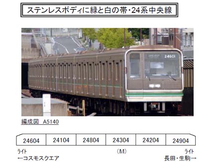 マイクロエース A5140 大阪市交通局 24系 中央線 6両セット | 鉄道模型