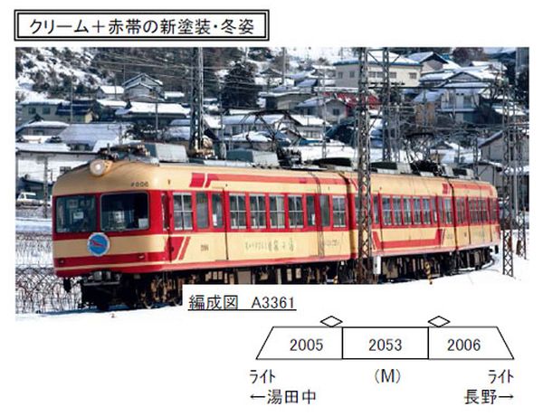 Nゲージ MICROACE A3361 長野電鉄2000系電車 (C編成・新塗装 冬) 3両