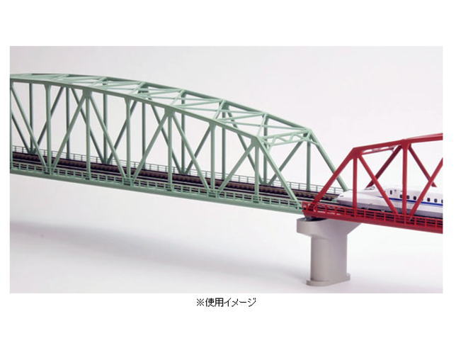 トミックス 3222 複線曲弦大トラス鉄橋(F)(緑)(複線PC橋脚・2本付 