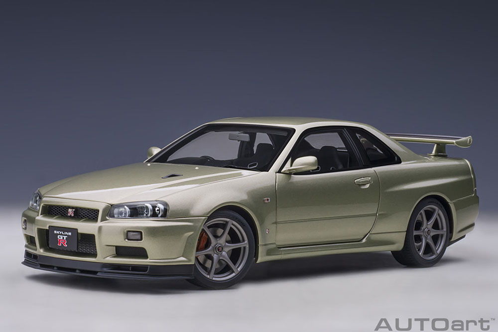 オートアート1/18 R34 GT-R VスペックⅡ ミレニアム ジェイド-