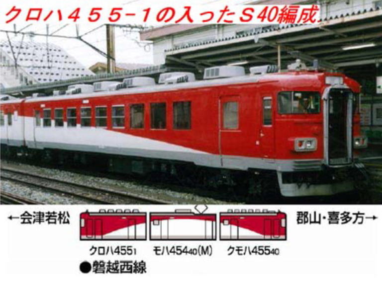 トミックス 98905 <限定>455系電車(クロハ455形磐越西線・ロゴ無し)3両 
