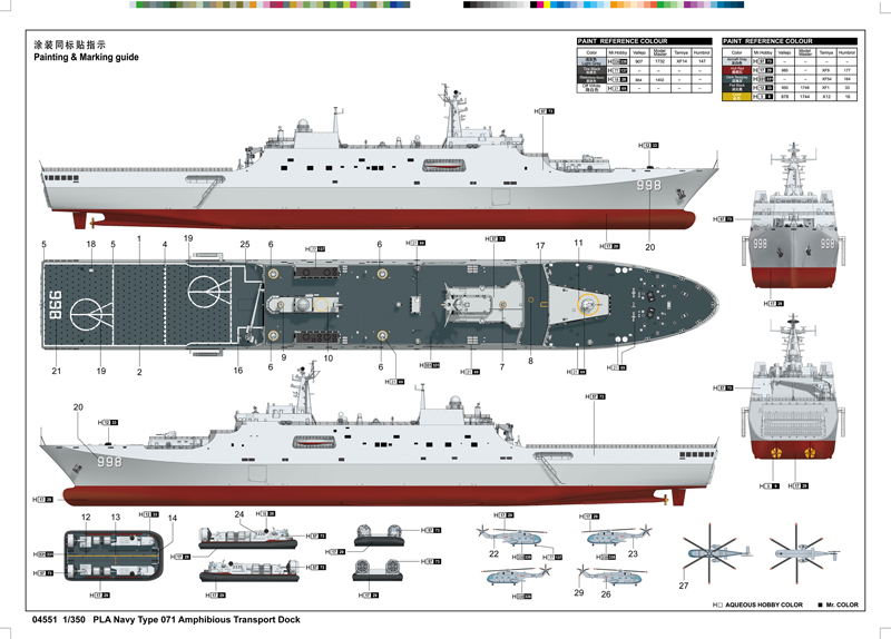 1/350 中国人民解放軍海軍 071級ドッグ型揚陸艦 | 鉄道模型